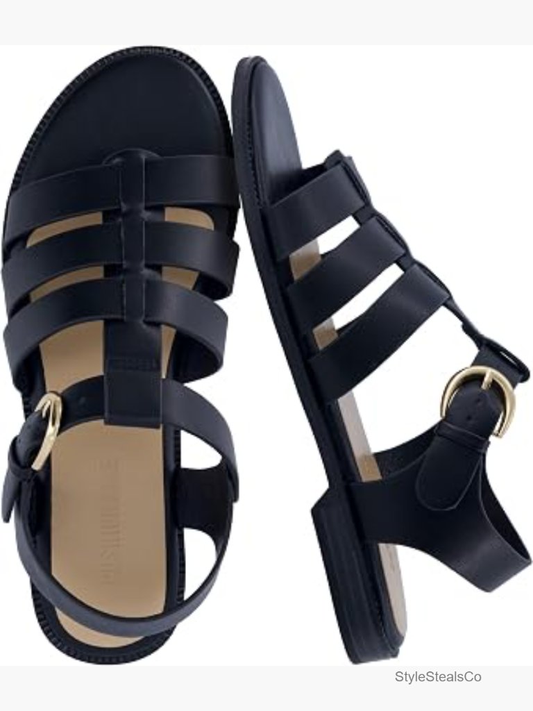 Strappy Fisherman Sandals Vegan Leather Gladiator Adjustable Ankle Strap Memory